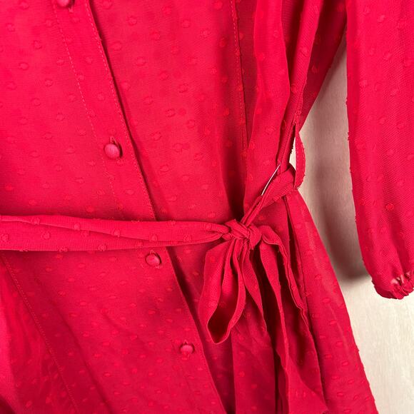 Nanette Lepore Sheer Red Dress Shell Only Size 6 Short Romantic Style - Picture 5 of 6